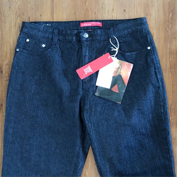 New Cosmopolitan JeansWear Embroidered Blackest Blue High Rise Boot Cut Jeans 14 - Picture 10 of 14